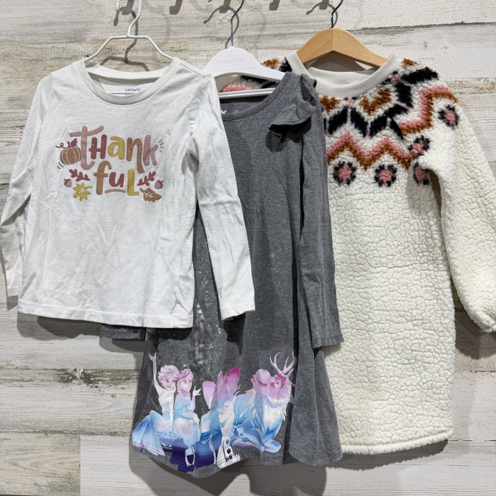 Carter's Disney Old Navy Girls 4T 5T Multi Graphic Fleece Dress Lot GUC